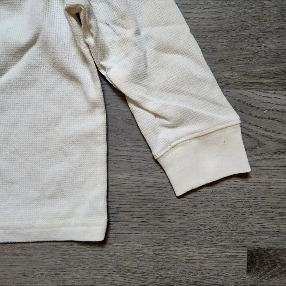 The Children's Place Boy's White Long Sleeve Crewneck Waffle Knit Shirt 2T
